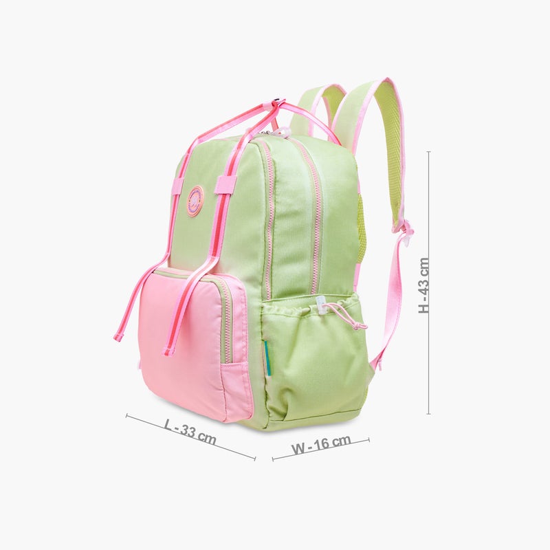 MARSHMALLOW Backpack-Fresky -1 Cmprt-Girls- (Polyester) Green \ 33X43X16 - Image 4